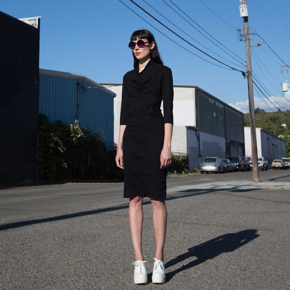 Prarie Underground Denim Day Dress Sz M Black